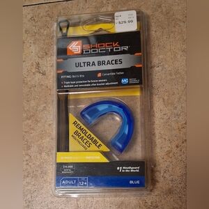 NEW/SEALED Shock Doctor Ultra Braces Mouthguard - Blue (4703A) Adult 12+